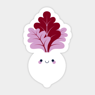 Cute white beetroot Sticker